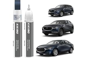KIKIMO for Mazda Touch Up Paint(Deep Crystal Blue Mica(42M)), Car Paint Repair Kit for Mazda, 2 In 1 Scratches Repair with Pen Tip and Brush, Color-Matched for Quick & Easy Fix