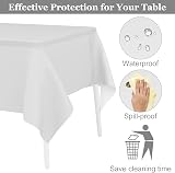 PLULON White Tablecloth 2pcs 137 x 274 cm Plastic PEVA Rectangle Cover view 3