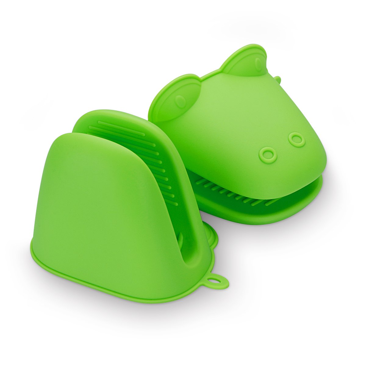 Belmalia 2 Silicone Oven Pot Holders, Silicone Oven Mitts for Baking Cooking BBQ Grilling, Heat Resistant, Design: Green Frog