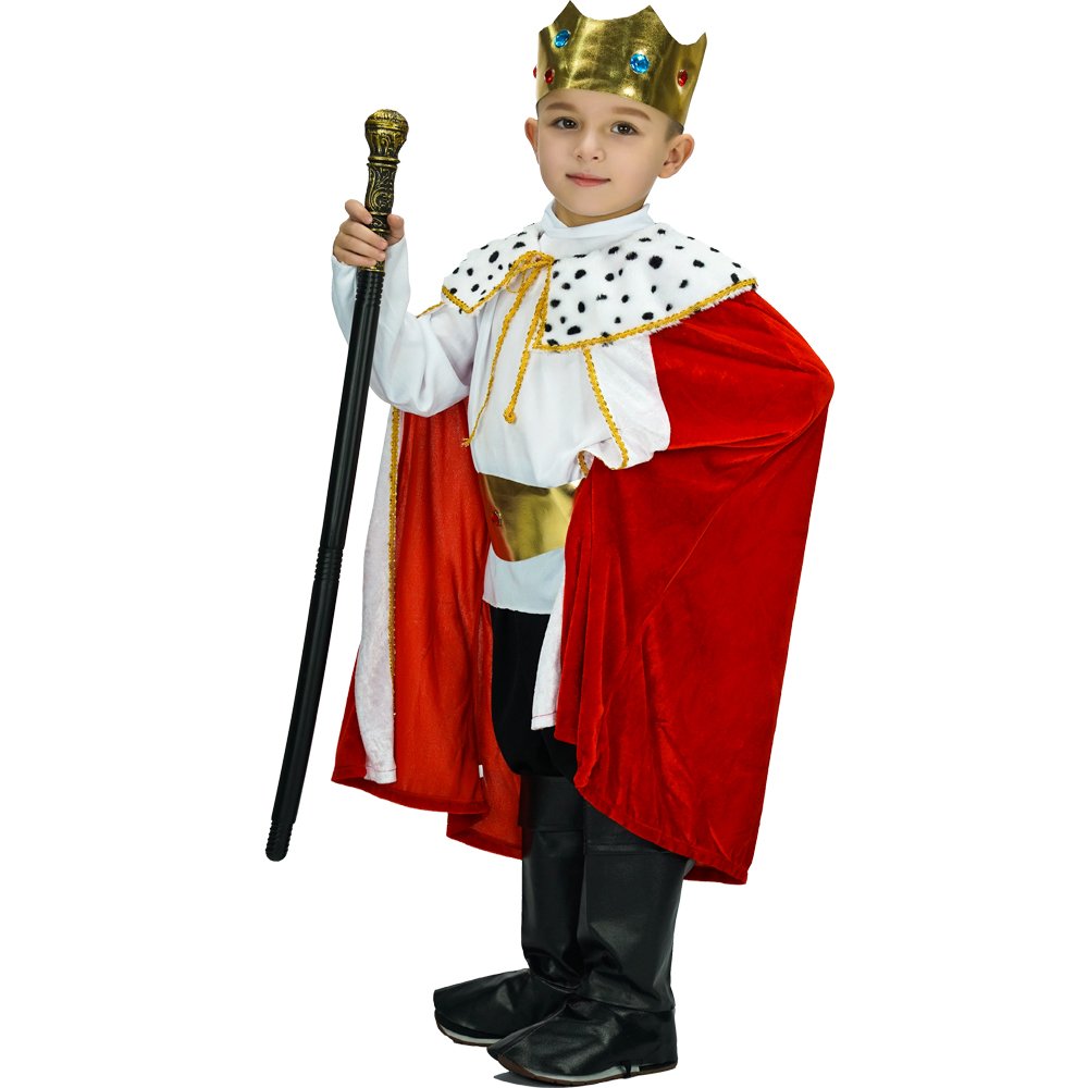 SEA HARE-Child Fantasy King Robe and Crown Set Costume (10-12 years)