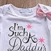 Mrs.Baker'Home Cute Baby Girl Daddy’s Girl Print Bow Romper+Multi-Tulle Ruffle Bowknot Shorts Outfit (0-6 Months, White)