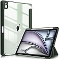 Fintie Hybrid Slim Case for iPad Air 11-inch M3 (2025) / M2 (2024), iPad Air 5th (2022) / 4th Generation (2020) 10.9 Inch - Shockproof Cover with Clear Back Shell & Pencil Holder, Alpine Green