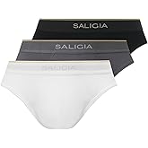 SALIGIA Men’s Briefs Sexy, Tag-Free & 50s Modal Underwear with Supportive No-Fly Pouch 3-Pack