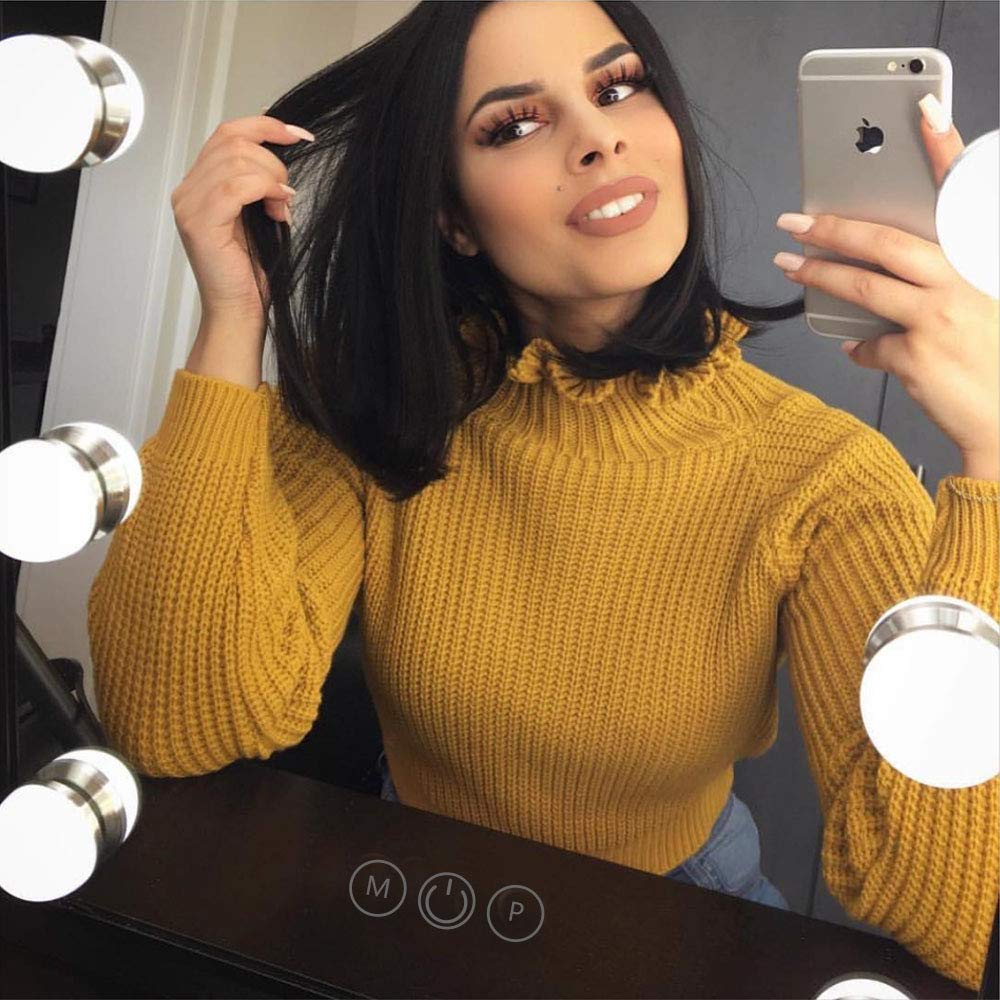 Hollywood Lighted Vanity Makeup Mirror,Light-up Professional Mirror with storage,Multiple Color Modes, Large Cosmetic Mirror with 12 Dimmable Bulbs for Dressing Table