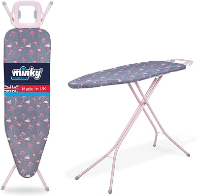 Minky Large Ironing Board Flamingo Pink 122 x 38cm 94cm High