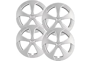 Hubcaps.com - Premium Quality 15” Silver Hubcaps/Wheel Covers fits 2010-2015 Toyota Prius (Will NOT fit Prius C or Prius V), Heavy Duty Construction (Set of 4)