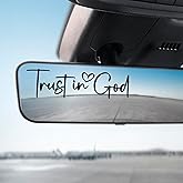 3 PCS Trust in God Rearview Mirror Decal, Vanity Mirror Stickers for Women, Automotive Vinyl Rear View Decorative Stickers, Self Affirmations Car Window Decal Car Accessories, Black