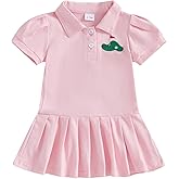 Chloefairy Kids Toddler Baby Girl Golf Outfit Golf Polo Dress Short Sleeve Hole in One Golf Summer Tennis A Line Dresses