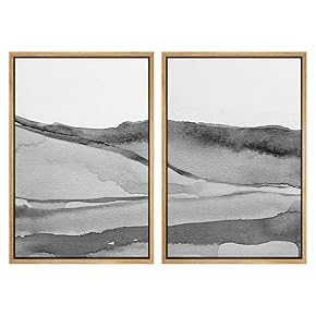 SIGNWIN Framed Wall Art Print Set Black and...