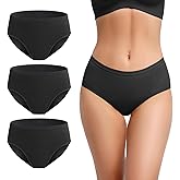 REELINDRY Incontinence Underwear for Women Washable Absorbent Leak Proof Postpartum Cotton Panties for Bladder Leakage 2.0 oz 3 Pack (3 Black, 2XL)