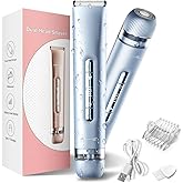 Bikini Trimmer for Women,2 in 1 Womens Electric Razors,Dual Head Shaver for Women Lady Facial Pubic Legs Private Area Body Hair,IPX7 Waterproof Wet & Dry