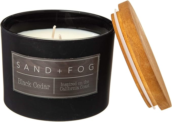 Amazon.com: Sand + Fog Black Cedar Candle - 2-Wick, 12 oz.: Home & Kitchen