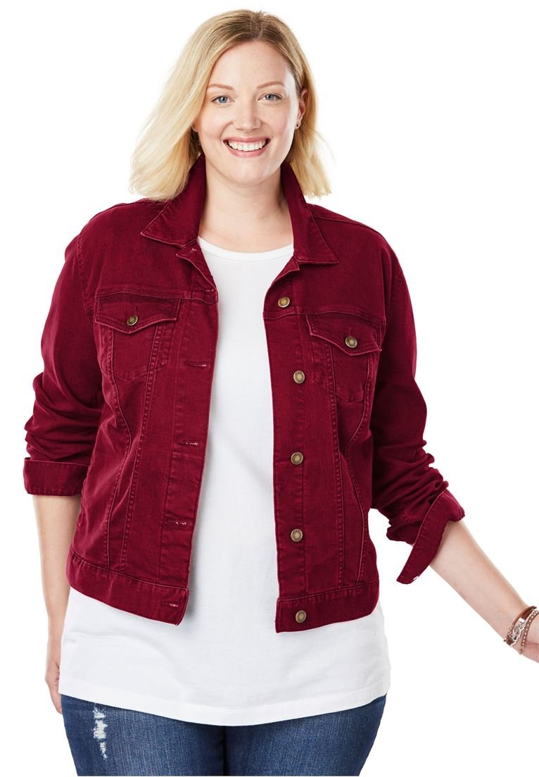 burgundy plus size jacket
