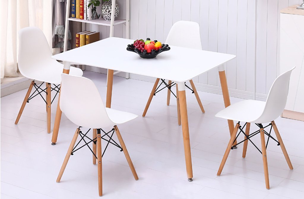 Joolihome Rectangle Dining Table And 4 Chairs Set Wood Style For