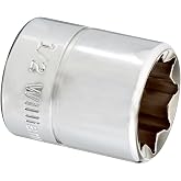 Williams JHWBD-816 SuperTorque 3/8-Inch Drive Shallow 8 Point 1/2-Inch Socket with Lobular Openings, Chrome Finish