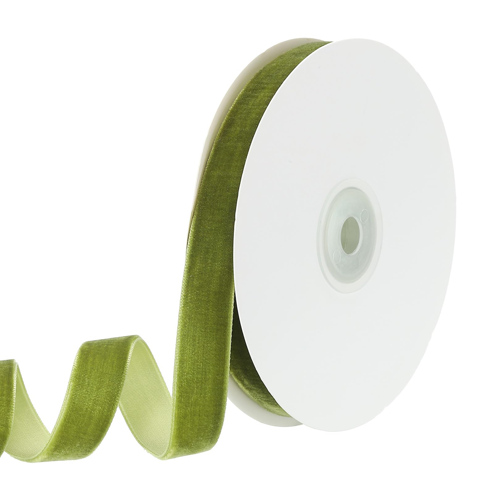 PATIKIL 0.63 Inch x 10 Yards Velvet Ribbons, Single Faced Vintage Velvet Ribbons Spool Perfect for Decor Gift DIY Wrapping Craft Wedding Hair Bow, Olive Green