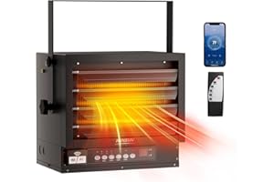 ROVSUN 5000W Electric Garage Heater with Remote & APP Control, Digital Fan-Forced Ceiling Mount Heater with Thermostat, 12H Timer & Overheat Protection, 240V Hardwired for Workshop Factory