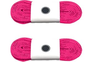 Silfrae Waxed Skate Hockey Laces, Sold in Two Pairs, Heavy Duty, Perfect for Hockey, Roller Derby, and Skates, and Boots, Multi-Size and Multi-Color Available. (Pink, 72")