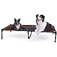 K&H Pet Products Outdoor Elevated Dog Cot, Breathable Cooling Elevated Cot Hammock Pet Bed for XL Dogs, Washable Mesh Cover, Raised Metal Frame, Collapsible, Portable - Extra-Large 50 X 32 Chocolate