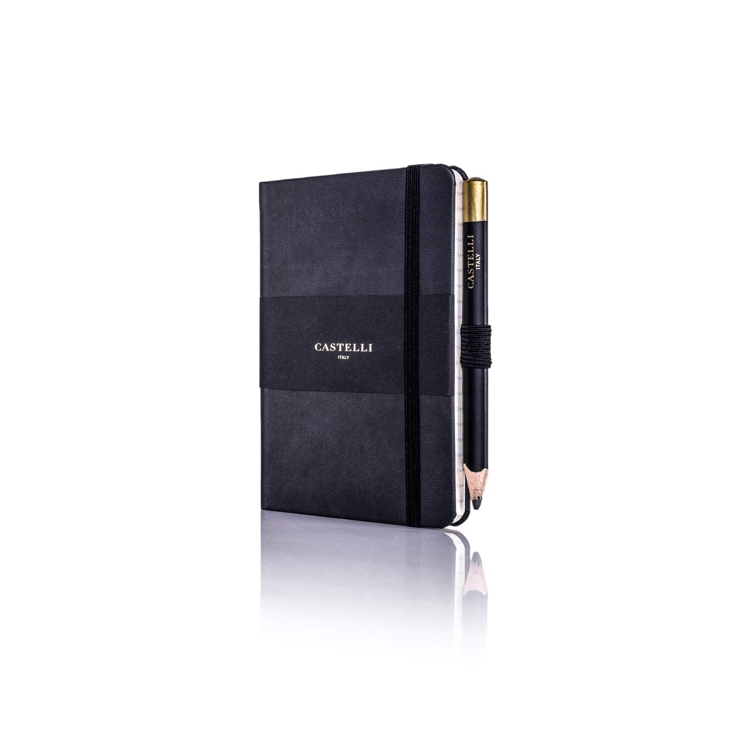 Castelli RQ21/25-464 Pocket Lined Ruled Tucson Notebook - Graphite Black