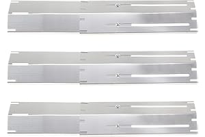 Criditpid Universal Stainless Steel Heat Plate Shield Flame Tamer Replacement for Brinkmann, Charbroil, Weber, Chargriller, 3-Pack Burner Cover for Charbroil Grill, Extends from 11.75" up to 21" L