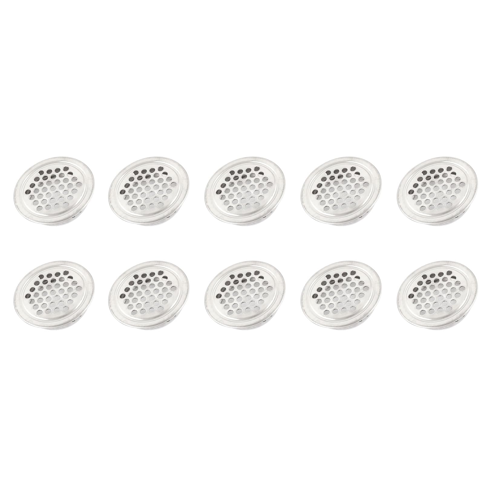 METALLIXITY Mesh Hole Air Vents (39mm/1.5") 10Pcs, Stainless Steel Circular Soffit Vent - for Furniture Repair, Wardrobe, Silver