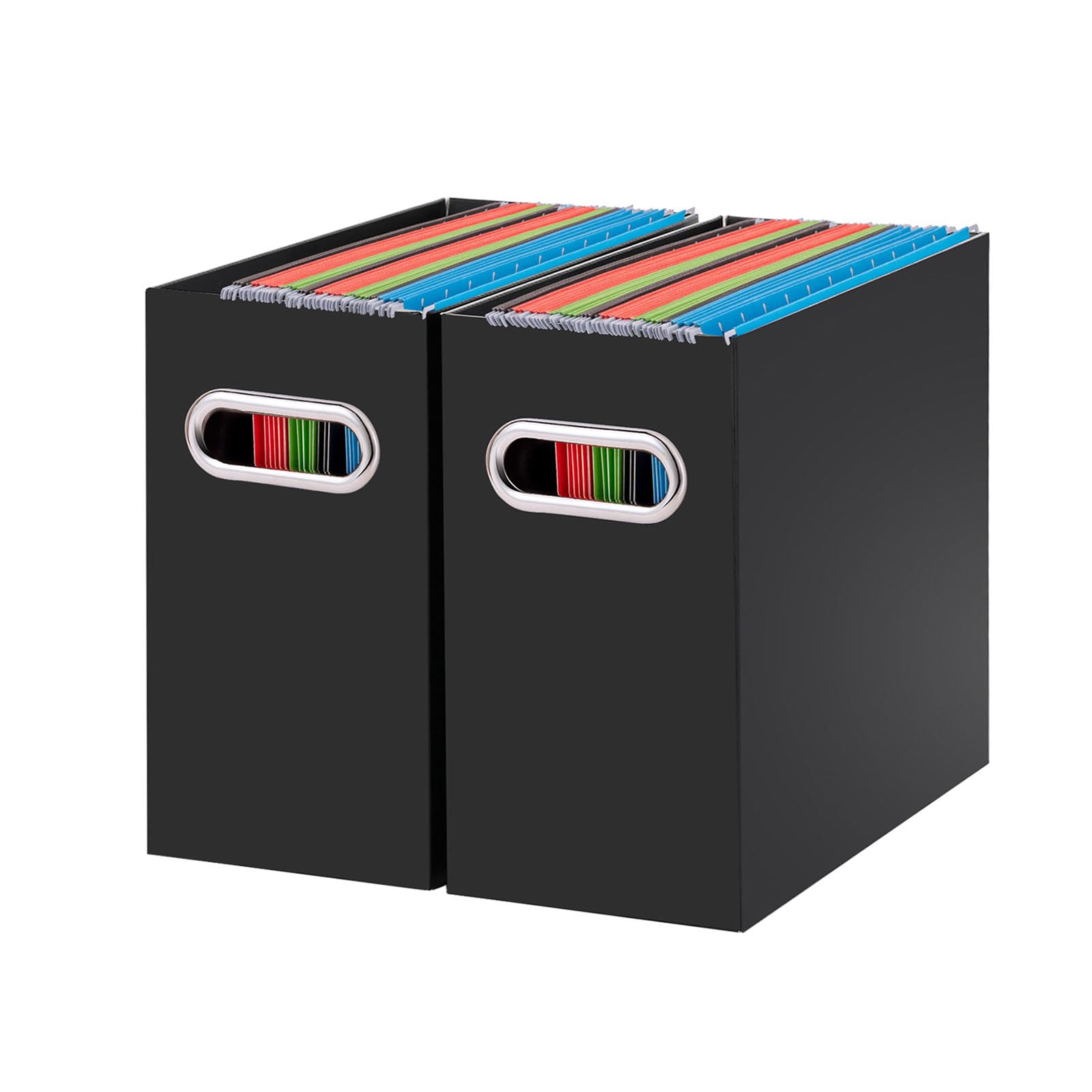 Photo 1 of Oterri File Organizer, 2 Packs Small Storage Box, Cardboard File Folder Organizer, Collapsible File Box for Hanging File Folder
