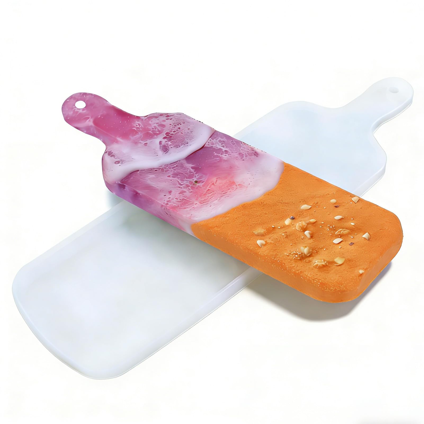 Resin Moulds Silicone Mould 15.7inch Serving Tray with Handle Cheese Board Silicone Mold Tray Platter Epoxy Resin Casting Mold Rectangle DIY Casting Beginners Art