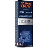 No Hair Crew Intimate/Private At Home Hair Removal Cream for Men - Painless, Flawless, Soothing Depilatory for Unwanted Coars