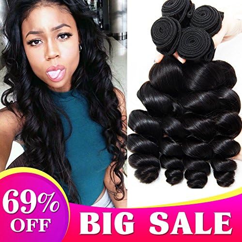 8A Brazilian Loose Wave 3 Bundles Virgin Hair Loose Wave Human Hair Extensions 100% Unprocessed Virgin Hair Bundle Deals 10 12 14 Inch Loose Wave Bundles