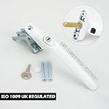 Heather White Replacement UPVC Window Handle 43mm Spindle Inline Espag Lockable view 4