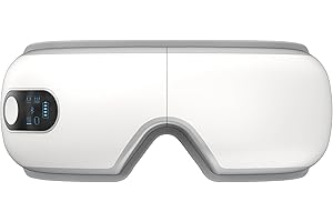 TLINNA Eye Massager with Airbag Kneading,Constant Temperature Hot Compress, Multi-Frequency Vibration and Bluetooth Music (Pearl White, Large)