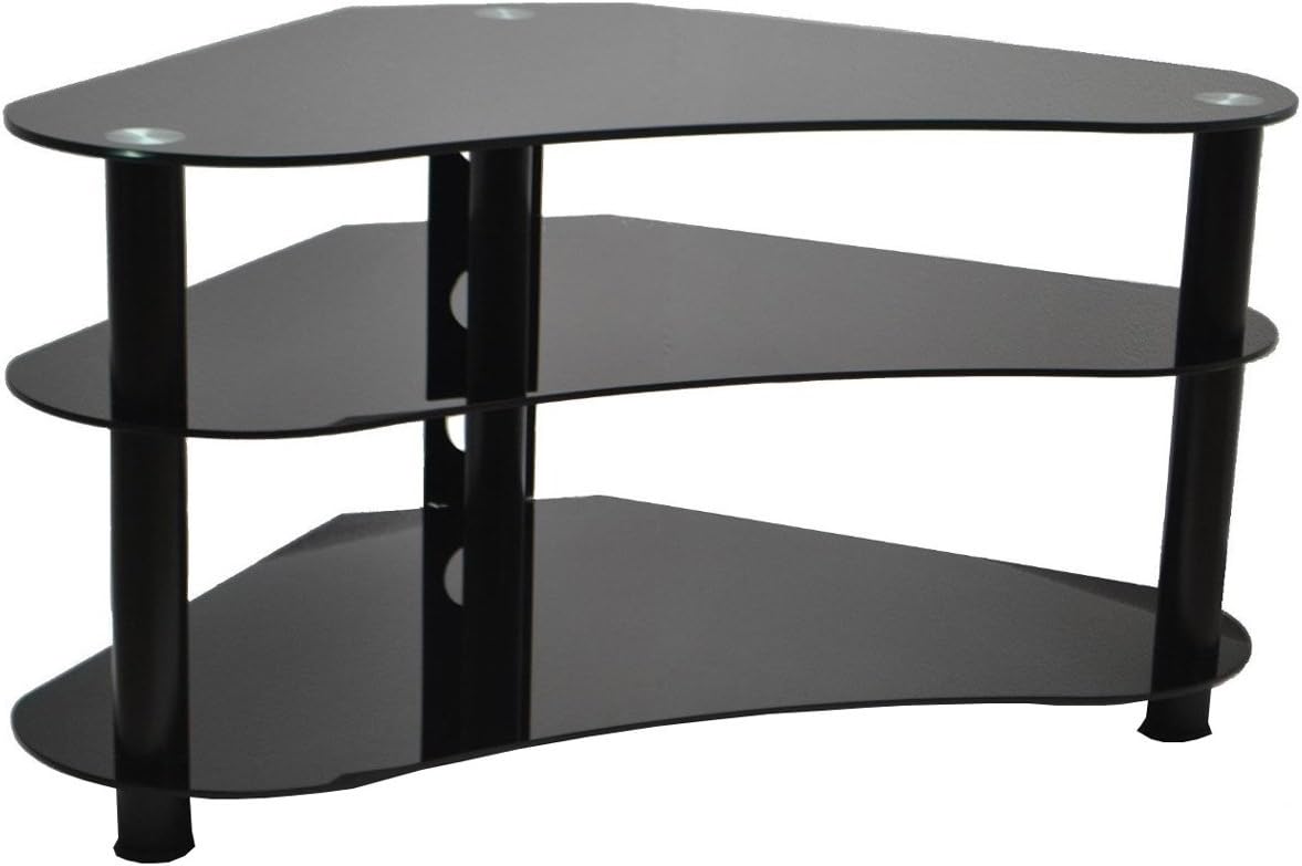 ValuFurniture UM7 Curved Black Glass TV Stand