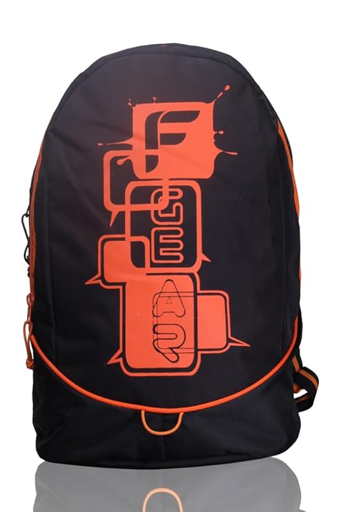 gear black and orange casual backpack