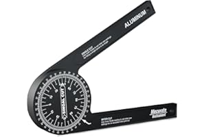 Mecurate Aluminum Miter Saw Protractor, 7.3-Inch Angle Finder Featuring Precision Laser Engraved Scales Woodworking Lightning Measure Tool with 360 Degree Rotation Function for Carpenters