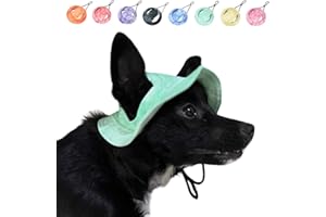 URNAT Pet Cat/Dog Bucket Hat Cool Costume – Practical Stylish Dress Up Clothing Accessories for Festival Party Outdoor Activities (Green, Small)