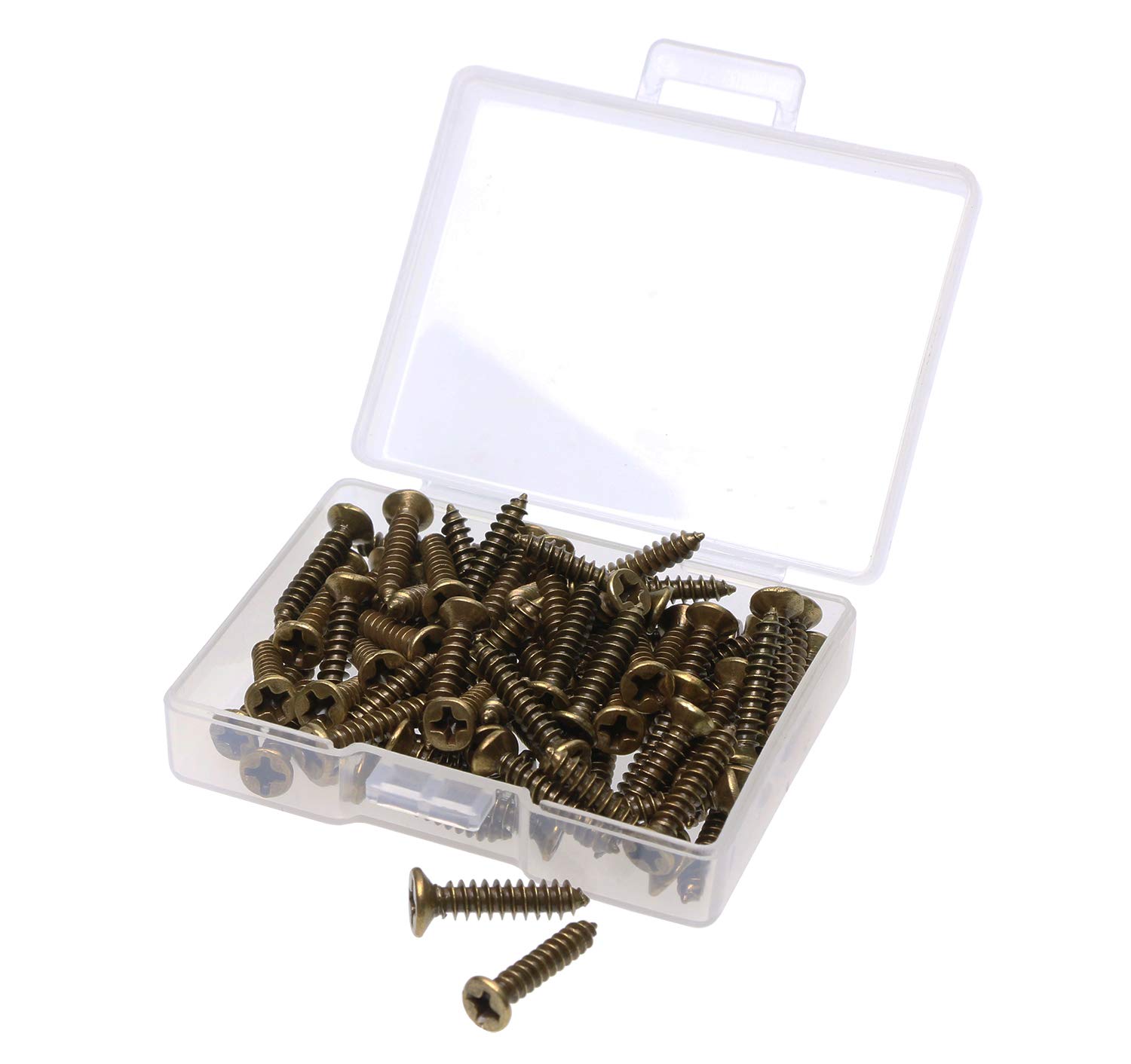 Mini Skater M3 ×16mm Bronze Cross Flat Head Tapping Wood Screws with Oxide and Wax Screws, 100PCS