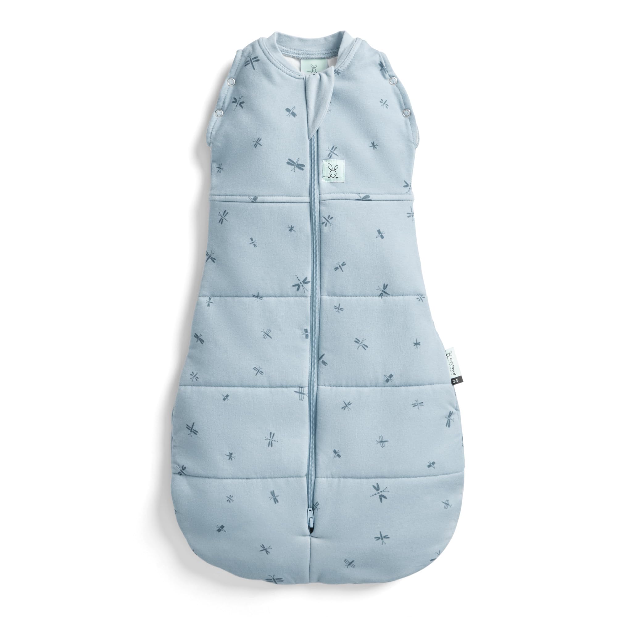 ergoPouch Cocoon Swaddle Sack 2.5 TOG - Baby Sleep Sack, Gentle Snug Fit Helps Calm Startle Reflex, Ideal for Arms In/Out Sleeping, Soft Breathable Fabric for Better Sleep (0-3 Months, Dragonflies)