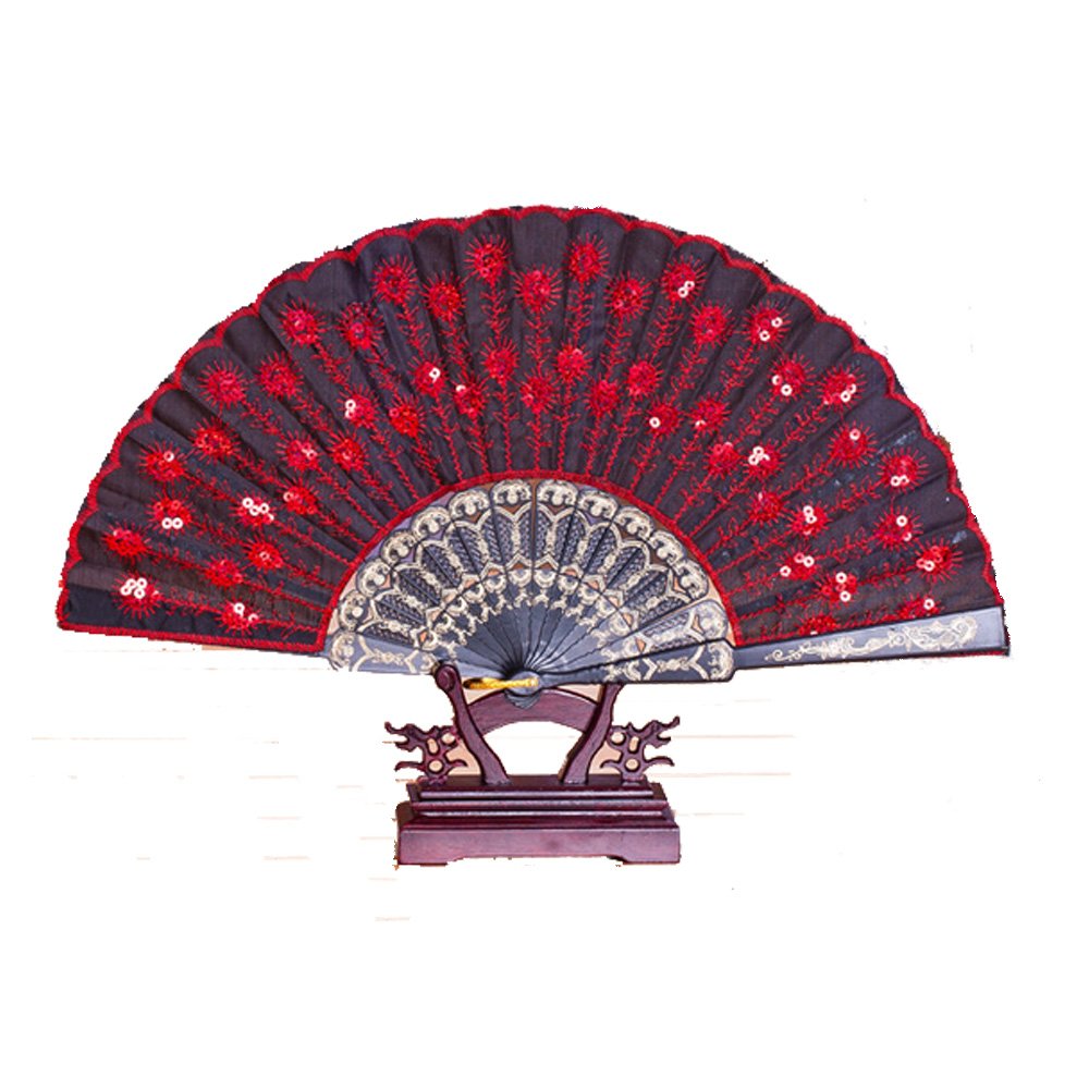 HLJgift Folding Hand Held Fans Bulk for Women Pack of 10 Mixed Color