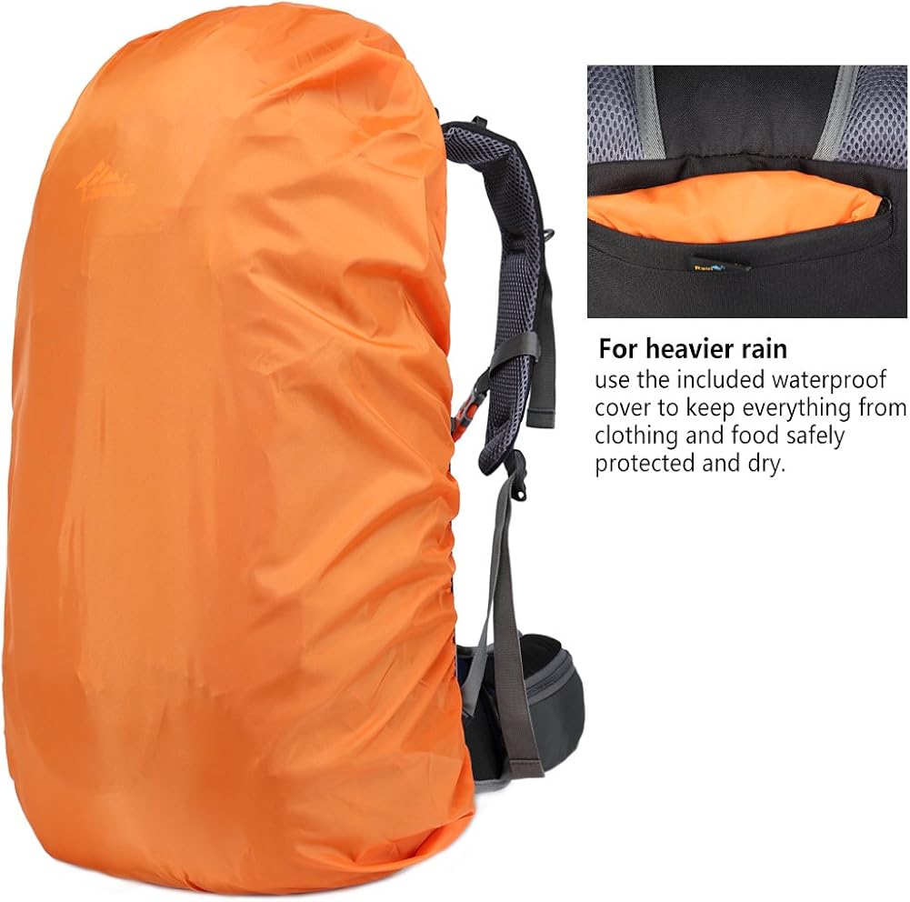 Loowoko Hiking Backpack 50L Travel Camping Backpack with Rain Cover for Outdoor (Green) : Clothing
