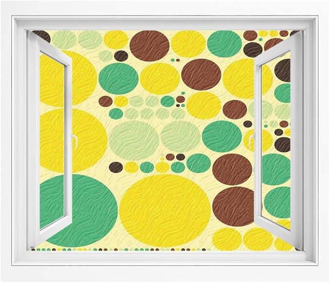 Amazon ポルカドット 壁紙風景画 壁飾り絵 1x80 Cm ヒッピースタイルの の鮮やかなポルカドットグルーヴィーなパターン過去の時間のテーマ 立体デザイン シール Pvc壁紙 インテリア雑貨 賃貸ok多色 ウォールステッカー オンライン通販