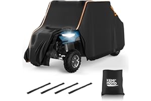 KEMIMOTO 420D Waterproof UTV Cover 4-6 Seater Compatible with Polaris Ranger Crew XP 1000 General RZR XP 4 Talon Pioneer Teryx 4 Uforce U10 Pro XL 2025 with Reflective Strips Easy Use Cover Medium