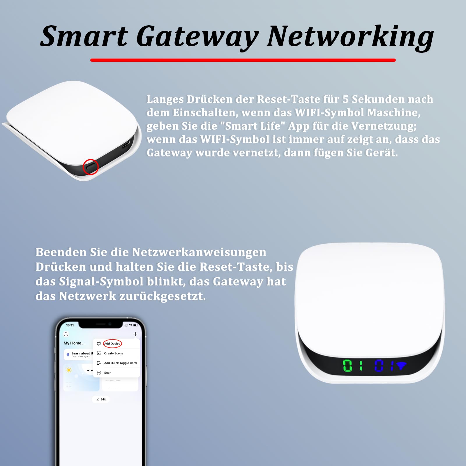 CHSGD Tuya Zigbee Gateway Hub [Online-Geräten Anzeigemenge]Smart Bluetooth ZigBee Hub&Controller für Hausautomation Intelligenter Zigbee Gateway Bridge Kompatibel mit Alexa,Google Home,Smart Life,Weiß 6