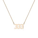 Tavuala Angel Number Necklace For Women, 18K Rose