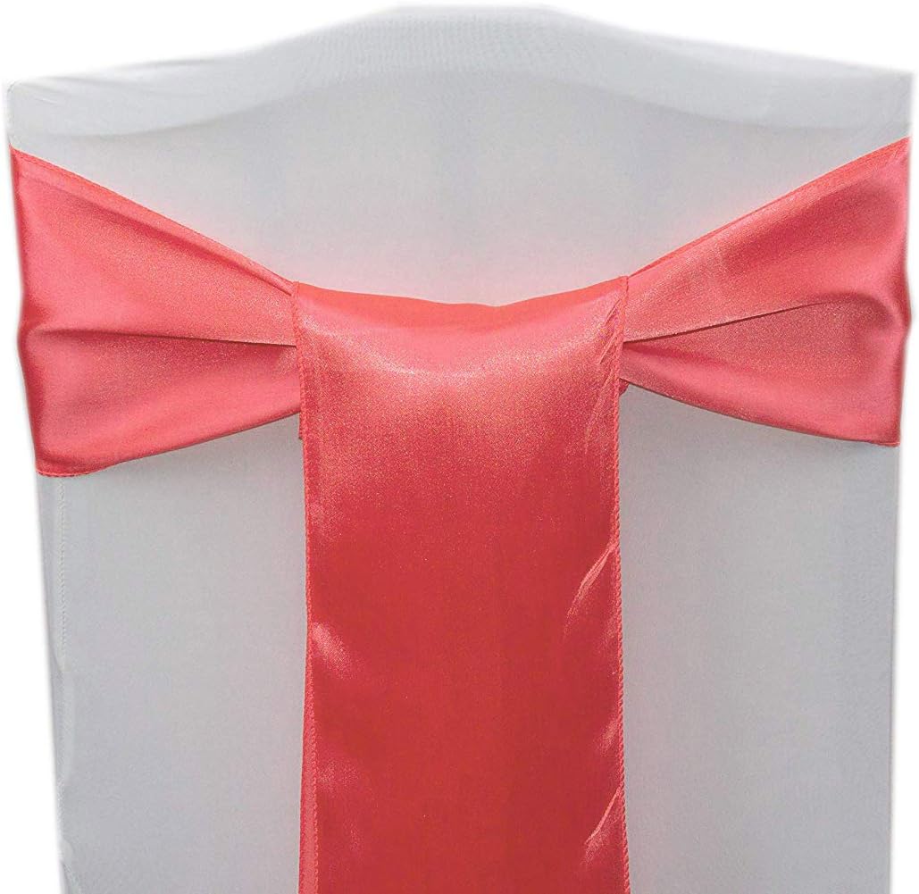 mds Pack of 50 Satin Chair Sashes Bow sash for Wedding and Events Supplies Party Decoration Chair Cover sash -Olive Green: Furniture & Decor
