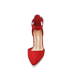 DREAM PAIRS ANNEE Pointed Toe Low Chunky Heels Pump