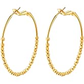 YKKZART Gold Earrings 14k Gold Plated Hoop Earrings Dainty Pearl hoop Disc Coin Bead Starfish Teardrop Circle Dangle Drop Earrings for Women Hypoallergenic Jewelry Gifts