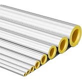 Fiberglass Pipe Insulation Self-Sealing Tube 3.3 ft Length, Pre Slit Insulated Foam Tubular, Thermal Insulation Shield Outdoor Winter Pipe Insulation Cover(2 2/5" ID x 2")