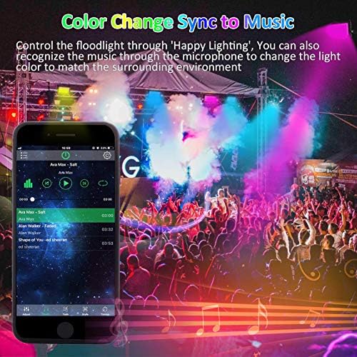 SHOPLED 2 Pack 100W RGB LED Flood Mild Bluetooth Sensible Outside Coloration Altering Led Floodlights 16 Million Colours IP66 Waterproof Dimmable Distant Uplighting for Backyard Panorama Occasion Stage Lights