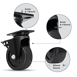 W B D WEIBIDA 5-inch Swivel Plate Caster Wheels Set